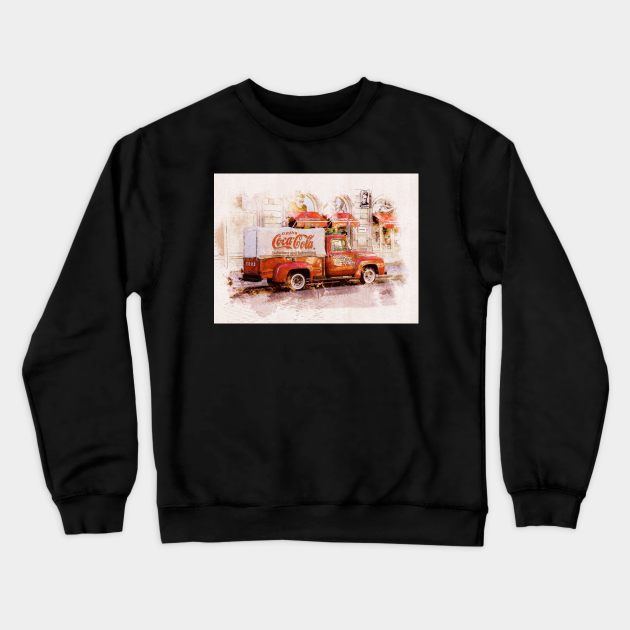 Vintage Coca Cola truck Crewneck Sweatshirt by Montanescu